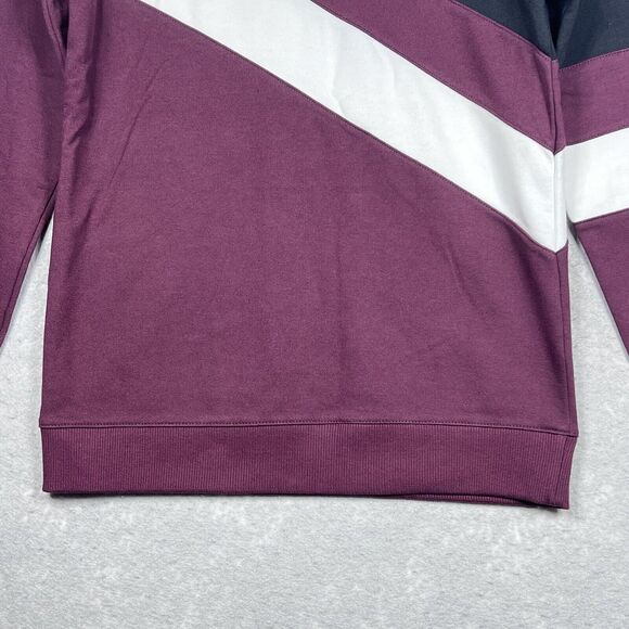 INC Sweatshirt Mens Size X-Small Black Burgundy Colorblock Regular Fit Crewneck - Picture 3 of 10
